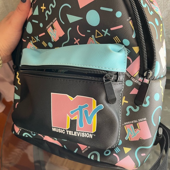 MTV Mini Backpack - Black and Blue Retro - Picture 2 of 7